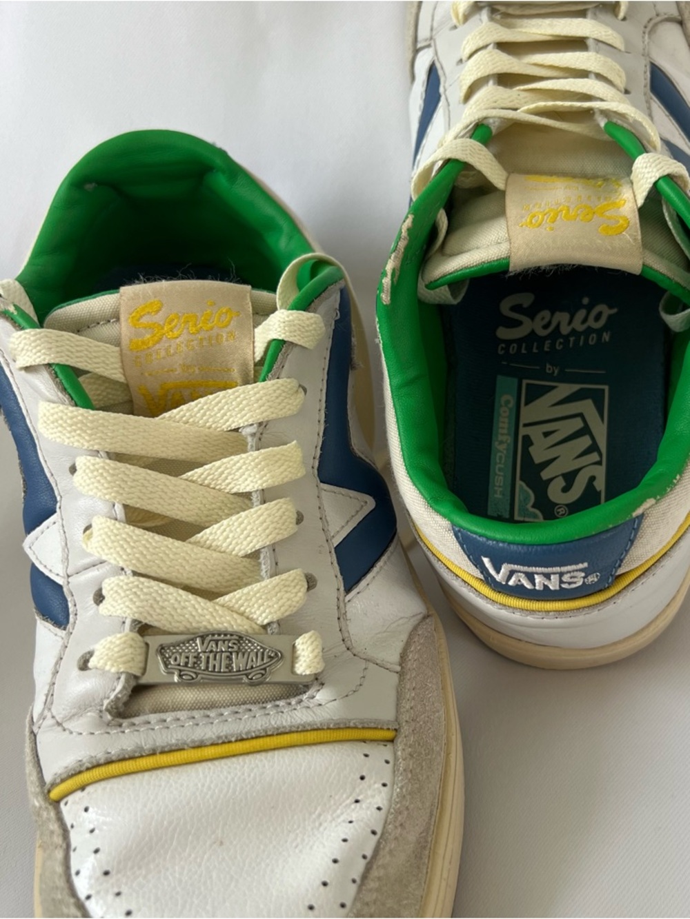 Vans Lowland Serio Collection ComfyCush Men Size 10.5 White, Blue Green Retro - Picture 14 of 14